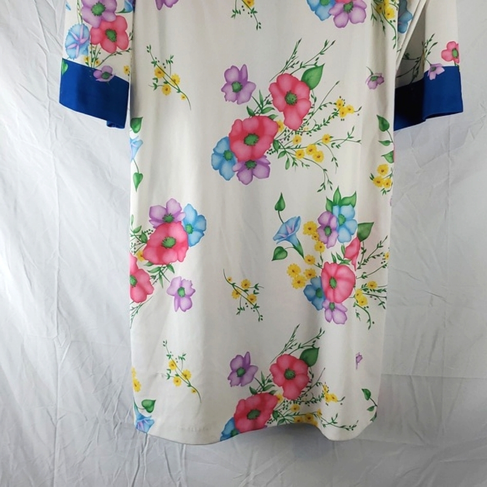 Vintage 60s 70s Evelyn Pearson Floral House Dress Robe - Picture 7 of 8